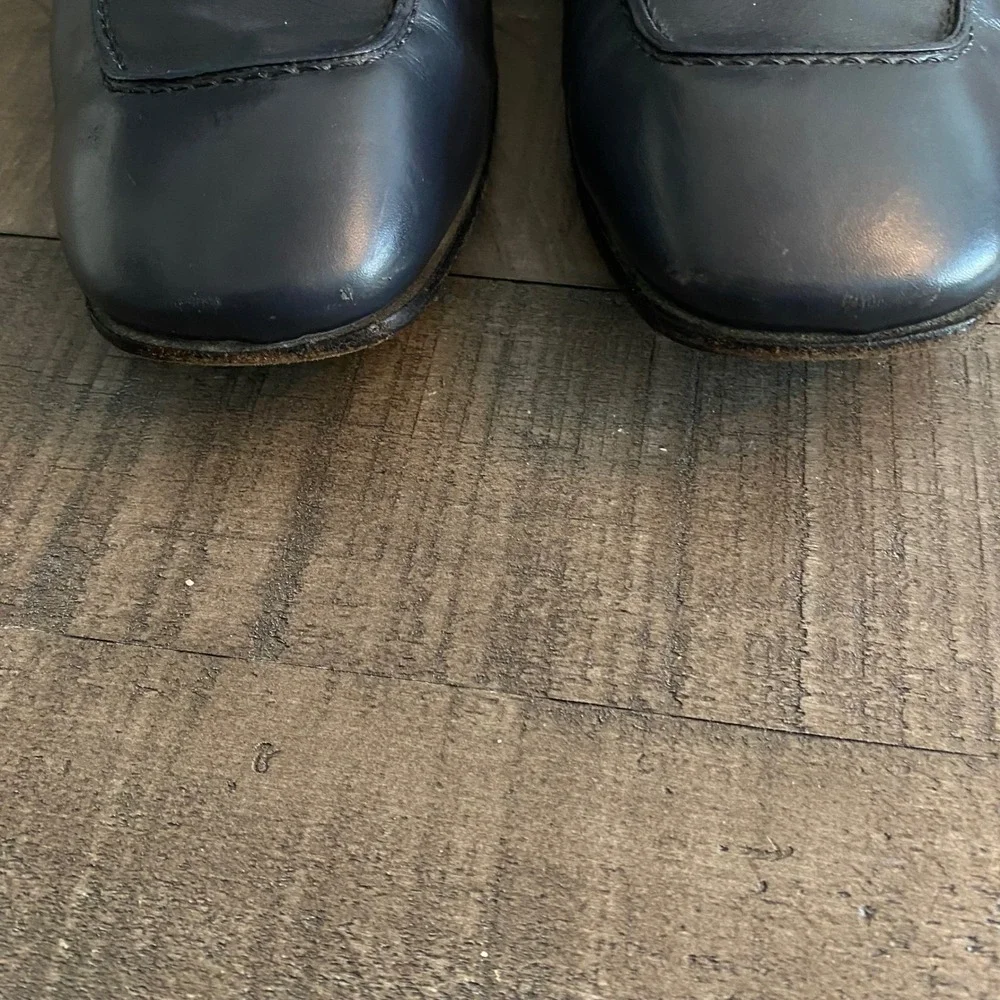 Gucci Mens Navy Blue Leather Horsebit Loafers 247490 Size 10.5